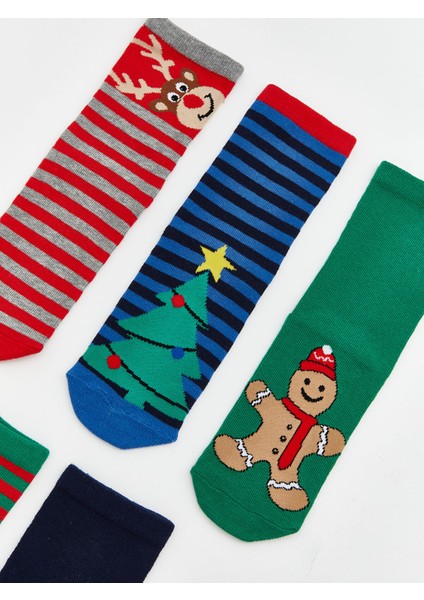 Yeni Sezon Yılbaşı Temalı Erkek Çocuk Soket Çorap 5'li modelleri