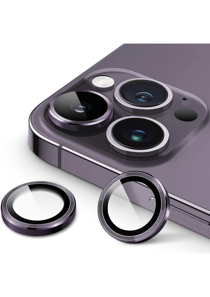 14 Pro,14 Pro Max Için, Kamera Lens, Basit Kurulum, Hd Berrak Görüntü, Metal Çerçeve, 9h Temperli Cam, Çizilmeye Dayanıklı, Camera Lens Protector (Derin Mor)