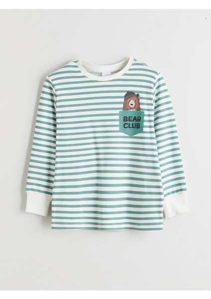 Yeni Sezon Ayı Teddy Baskılı Erkek Çocuk Pijama Üst