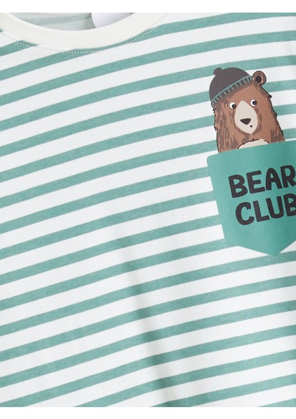 Yeni Sezon Ayı Teddy Baskılı Erkek Çocuk Pijama Üst modelleri