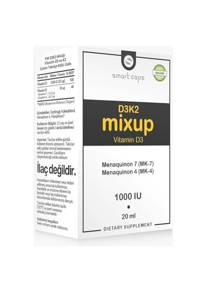 Smart Caps D3K2 Mixup 20 ml Damla modelleri