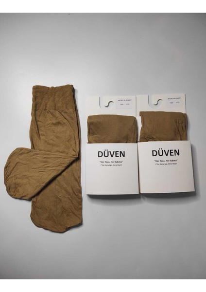 2'li Kadın Ten Orta Kalın Mevsimlik Muz 40 Den Soket Kısa Çorap