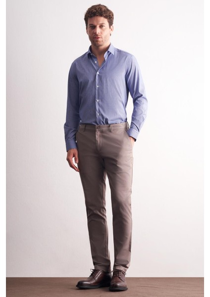 Vizon Yan Cep Düz Paça Pamuklu Slim Fit Chino Casual Pantolon 1003255165 modelleri