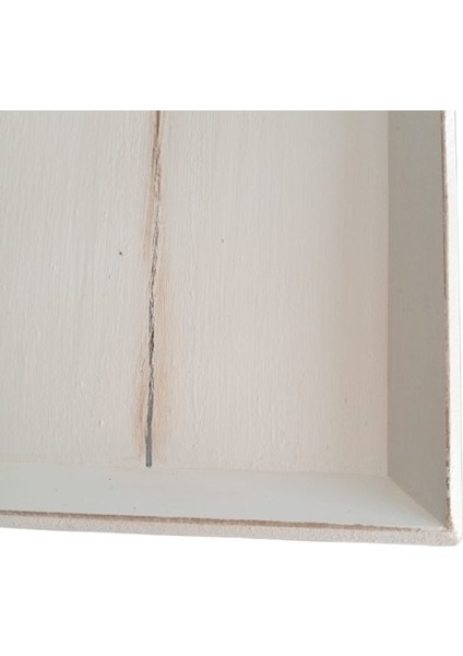 El Boyaması Eskitme Beyaz Kare Ahşap Sunum Tepsisi fırsatları