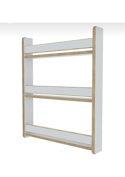 Çocuk Odası Duvar Kitaplığı, 3 Katlı, Beyaz Renkli, Mdf, Dekoratif Duvara Monte Kitaplık fiyatları