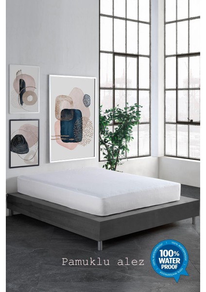 Pamuklu Fitted Full Kenar Su Sıvı Geçirmez Yatak Koruyucu Alez Çarşaf Beyaz 140X200 fiyatları
