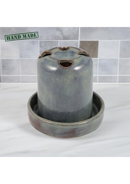 Diş Fırçası Başlık Tutucu – 3 ve 4 Başlık Kapasiteli, El Yapımı Seramik Iki Parçalı Tasarım, Temizlik, Hijyenik Saklama (4 Delikli) modelleri