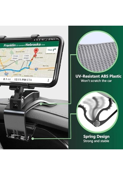 Araç Gösterge Paneli Telefon Tutucu – 360° Döner Klipsli Cep Telefonu Tutucu, Evrensel Gösterge Paneli Montajı, 4-7 Inç Akıllı Telefonlar Için Uyumlu, Sabit ve Kaymaz Tasarım modelleri