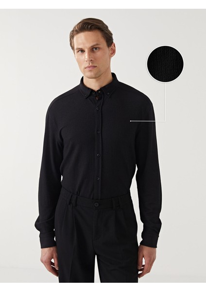 Yeni Sezon Regular Fit Uzun Kollu Erkek Dokulu Gömlek