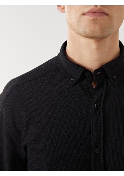 Yeni Sezon Regular Fit Uzun Kollu Erkek Dokulu Gömlek modelleri