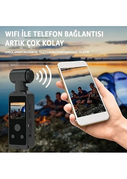 4K Ultra Hd Aksiyon Kamerası 270° Geniş Açı Döner Klips Su Geçirmez Kılıf Wifi Kamera fırsatları