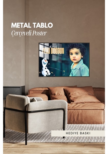 Doğum Günü Kişiye Özel Çerçeveli Metal Poster Tablo modelleri