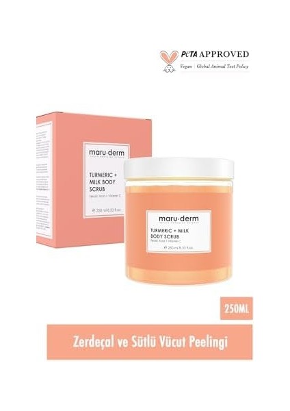 Maru.derm Zerdeçal ve Süt Vücut Peelingi C Vitamini Ferulik Asit 250 ml modelleri