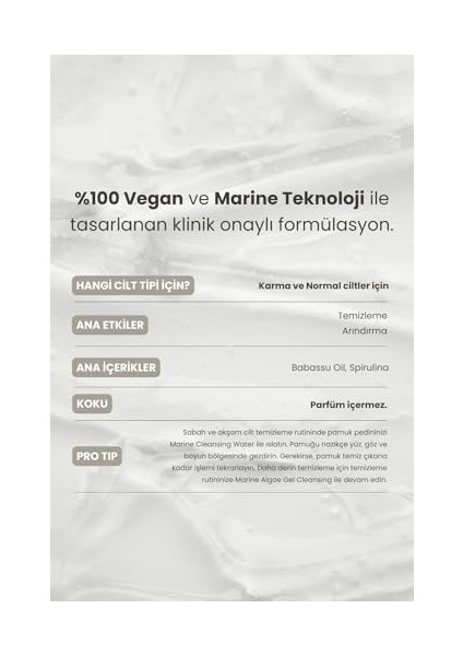 Matsu Professional Marine Algae, Durulama Gerektirmeyen Makyaj ve Yüz Temizleme Suyu, 250 ml fiyatları