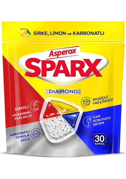 Sparx Diamond Bulaşık Makinesi Kapsül 30'lu 351 G 4 Adet