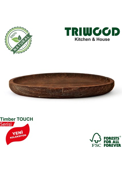 Timber Touch Serisi Servis ve Dekoratif Tabak 28 cm