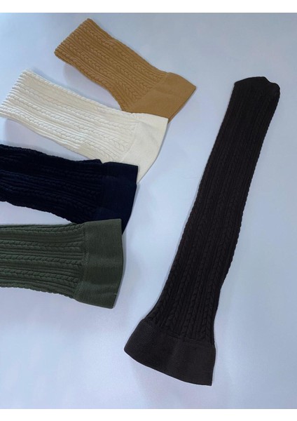 Kadın Dizaltı Renkli Desenli Pantolon Çorap / 5 Adet Kabartma Knıt Örgü Kışlık Çorap fiyatları