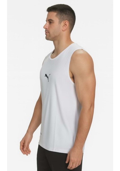 P02817 Erkek Petekli Askılı T-Shirt - Puma - P02817 - Beyaz - ST02817-BEYAZ-S