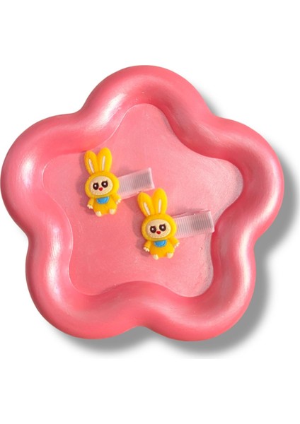 Labubu Figürlü Tüy Detaylı Karışık Renk Çiftli Çocuk Pens Toka