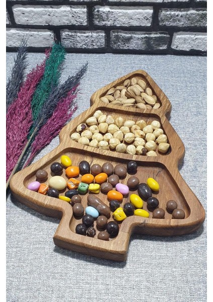 Ahşap Çam A?ac? Servis Sunum Taba?? ve Çerezlik 30CM