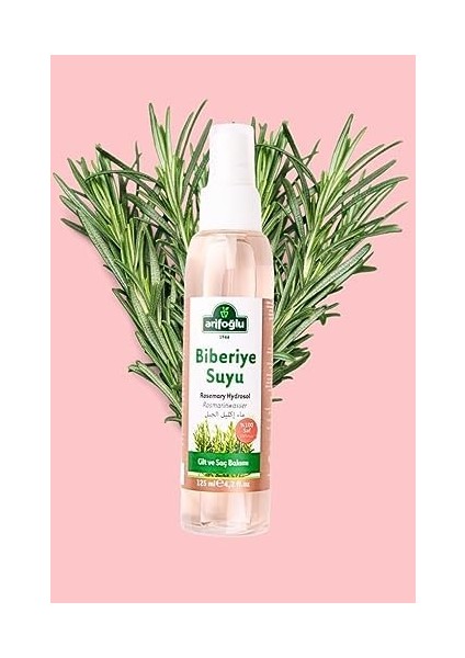 Arifoğlu Biberiye Suyu 125ML%100 Saf - Saç Güçlendirici ve Saç Çıkarıcı Sprey, Doğal Bakım Suyu | Arifoglu Rosemary Water 125ML - Hair Strengthening And Growth Spray, Natural Care Essence