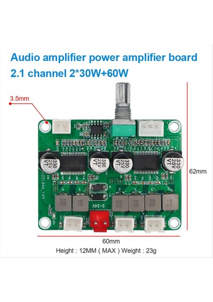 TPA3118 Dijital Ses Amplifikatör Kartı 2 1 Kanal Amplifikatör Modülü 2X30W &amp 60W Ses Power Amp Kartı 12V-24V (Yurt Dışından) modelleri