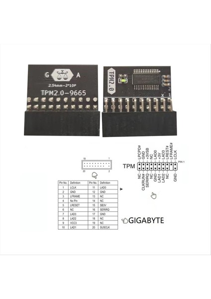 Tpm 2 0 Şifreli Güvenlik Modülü 20 Pin Ana Kurulu Kart Tpm2 0 Asus Gıgabyte Modular Modülü (Yurt Dışından) fırsatları