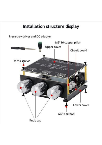 2x XY-E30H 2 1 Kanal Bluetooth Ses Power Amplifikatör Kartı Modülü Yüksek ve Düşük Bas Subwoofer Uygulaması (Yurt Dışından) modelleri