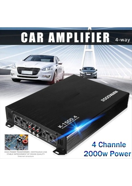 Sınıf Ab Car Audio Modifiye 4 Kanallı 4X80W Yüksek Güçlü Ses Amplifikatörü Dört Kapılı Hoparlör Aktif Subwoofer Sabit Çıkış (Yurt Dışından) modelleri