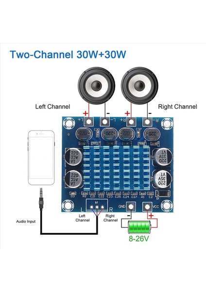 10PCS TPA3110 XH-A232 30W+30W 2 0 Kanal Dijital Stereo Ses Power Amplifikatör Kartı Dc 8-26V 3A (Yurt Dışından) indirimleri
