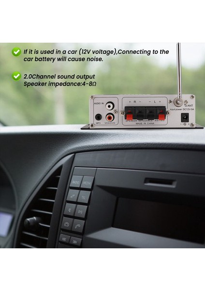 12V Dijital Ses Güç Amplifikatörü Bluetooth 5 0 Hıfı Treble ve Bas Ses Amp Amp 20WX2 House Sinema Kulübü Otomobil Partisi (Yurt Dışından) fırsatları