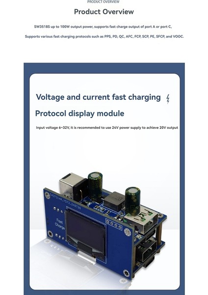 Mini Tam Protokol Hızlı Şarj Modülü SW3518 100W Destek Desteği Pd Qc Hızlı Şarj Modülü (Yurt Dışından) indirimleri