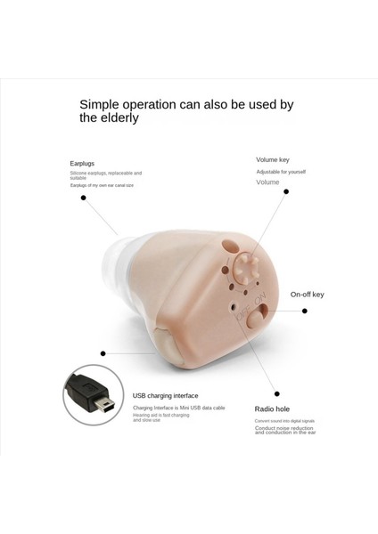 2x Şarj Edilebilir Işitme Cihazı Audiphone Sağırlık Ses Amplifikatörü Için Dijital Kulak Işitme Cihazları Ab Fişi (Yurt Dışından) fiyatları