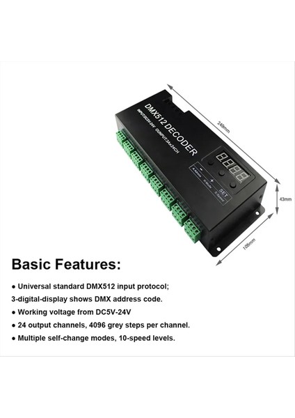 Dijital 24CH Rgb Rgbw DMX512 Kötü Rgbw 512 Decoder Dmx 512 LED Şerit (A) (Yurt Dışından) fırsatları