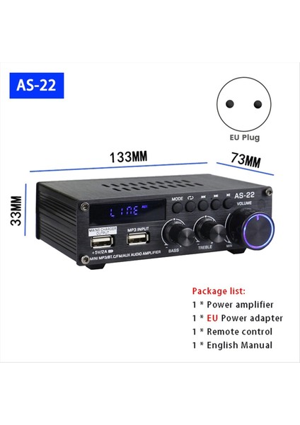 AS22 Hıfı Dijital Amplifikatör 30WX2 2 0 Kanal Araç Bluetooth Amplifikatör Ev Stereo Ses Amplifikatör Alıcısı Ab Fişi (Yurt Dışından) modelleri