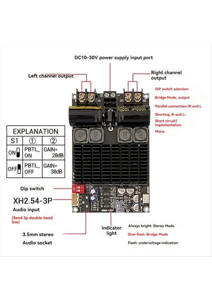 Dijital Amplifikatör Kartı Modülü 2001 Saf Arka Aşama Yüksek Güç TPA3221 Stereo 100WX2 Köprü Mono 200W Modül (Yurt Dışından) modelleri