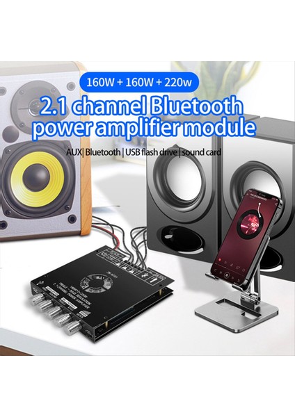 ZK-AS21 2 1 Kanal TPA3255 Bluetooth Dijital Güç Amplifikatör Kartı Modülü Yüksek ve Düşük Tonu Subwoofer 220WX2+350W (Yurt Dışından) modelleri
