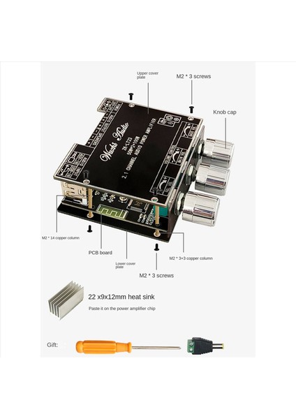 2x ZK-LT23 Bluetooth Ses Amplifikatör Kartı Dc Cable 2 1 Kanal 50WX2+100W Subwoofer Tws True Kablosuz Ses Modülü (Yurt Dışından) fiyatları