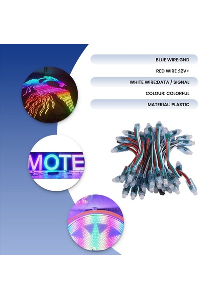 50PCS WS2811 Rgb LED Pikselleri Işık Ayrı Ayrı Adreslenebilir 12MM Dağınık Dijital Tam Renkli LED Pixel Modül Işık DC12V (Yurt Dışından) modelleri