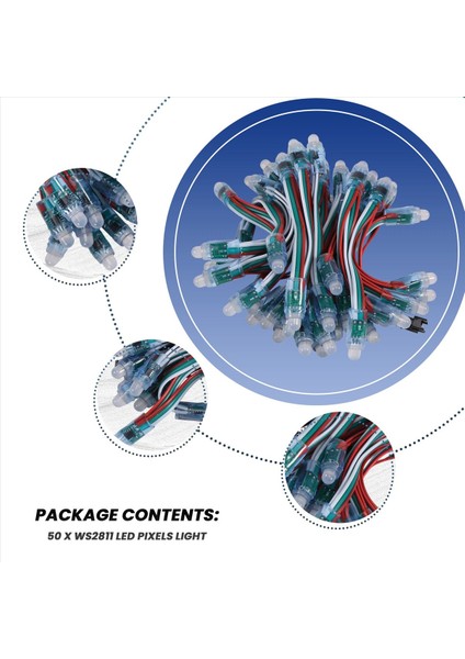 50PCS WS2811 Rgb LED Pikselleri Işık Ayrı Ayrı Adreslenebilir 12MM Dağınık Dijital Tam Renkli LED Pixel Modül Işık DC12V (Yurt Dışından) indirimleri