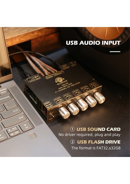 Dajunguo ZK-TB21 Pro 2 1 Kanal 5 2 Stereo Bluetooth Amplifikatör Kartı 50W+50W+100W TPA3116D2 Chip Aux Amplifikatör (Yurt Dışından)