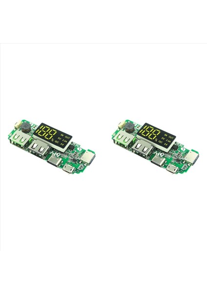 2x 18650 Lityum Pil Dijital Ekran Şarj Modülü 5V 2 4A Ekran Boost Modüllü Üç Şarj Portu (Yurt Dışından)