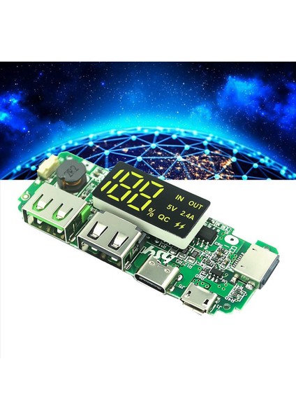 2x 18650 Lityum Pil Dijital Ekran Şarj Modülü 5V 2 4A Ekran Boost Modüllü Üç Şarj Portu (Yurt Dışından) modelleri