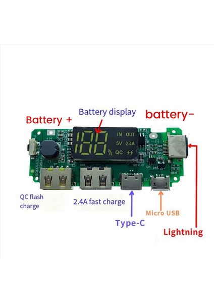 2x 18650 Lityum Pil Dijital Ekran Şarj Modülü 5V 2 4A Ekran Boost Modüllü Üç Şarj Portu (Yurt Dışından) fırsatları