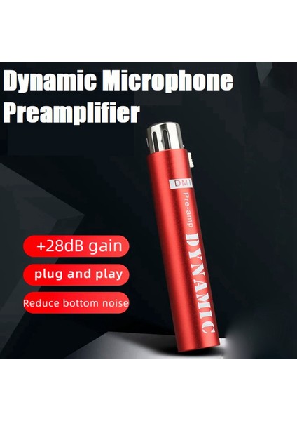 2x Dm1 Dinamik Mikrofon Önsözü Için Değiştirin Dinamik ve Pasif Şerit Mikrofonları Için 28DB Kazanç Amplifikatörü Kırmızı (Yurt Dışından) modelleri