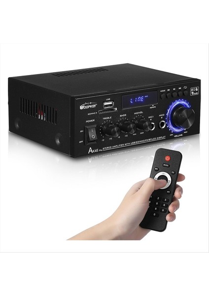 Woopker Audio Amplifikatör AK45 Pro Bluetooth Bass Hoparlör Desteği 820W Max Çıkış 90-240V Giriş 50W+50W Yükseltme Uzaktan Abd Fişi (Yurt Dışından)