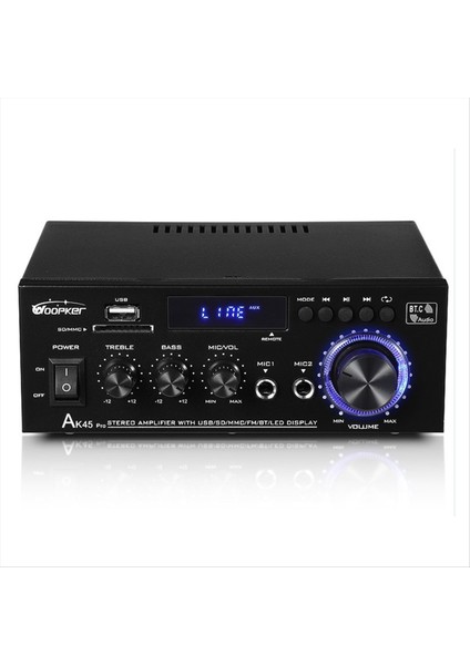 Woopker Audio Amplifikatör AK45 Pro Bluetooth Bass Hoparlör Desteği 820W Max Çıkış 90-240V Giriş 50W+50W Yükseltme Uzaktan Abd Fişi (Yurt Dışından) fırsatları