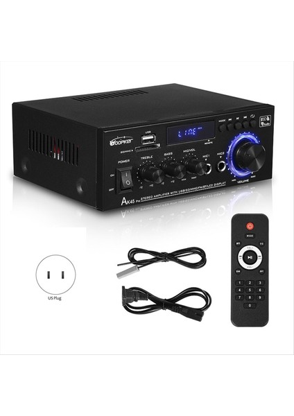 Woopker Audio Amplifikatör AK45 Pro Bluetooth Bass Hoparlör Desteği 820W Max Çıkış 90-240V Giriş 50W+50W Yükseltme Uzaktan Abd Fişi (Yurt Dışından) indirimleri