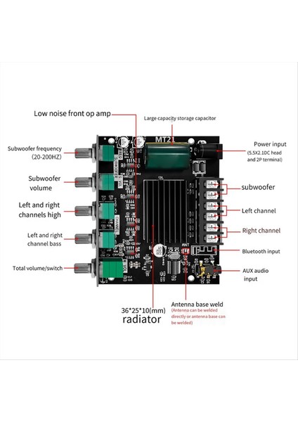 Bt5 0 Amplifikasyon Kart 2 1 Kanal 50WX2+100W Subwoofer Amplifikatör Kart Ses Bas Stereo Amplifikasyon Kartı (Yurt Dışından) fırsatları