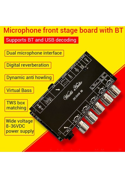 Dam H1 Karaoke Yankı Tahtası Ön Effect Bluetooth USB Decose Board ile Mikrofon Şarkı (A) (Yurt Dışından) fiyatları